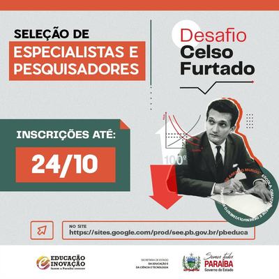 Desafio Celso Furtado seleciona especialistas e pesquisadores para auxiliar alunos a desenvolver projetos