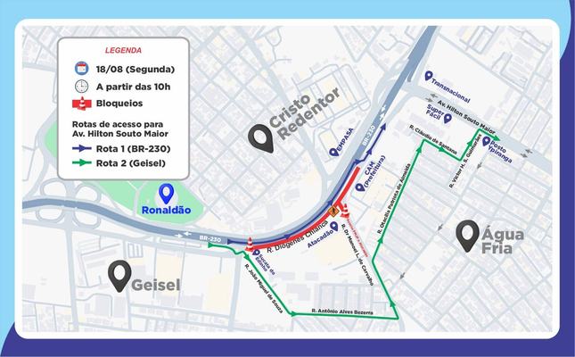 DER-PB inicia nova etapa das obras no Viaduto Prefeito Luciano Agra e faz interdição temporária em Água Fria